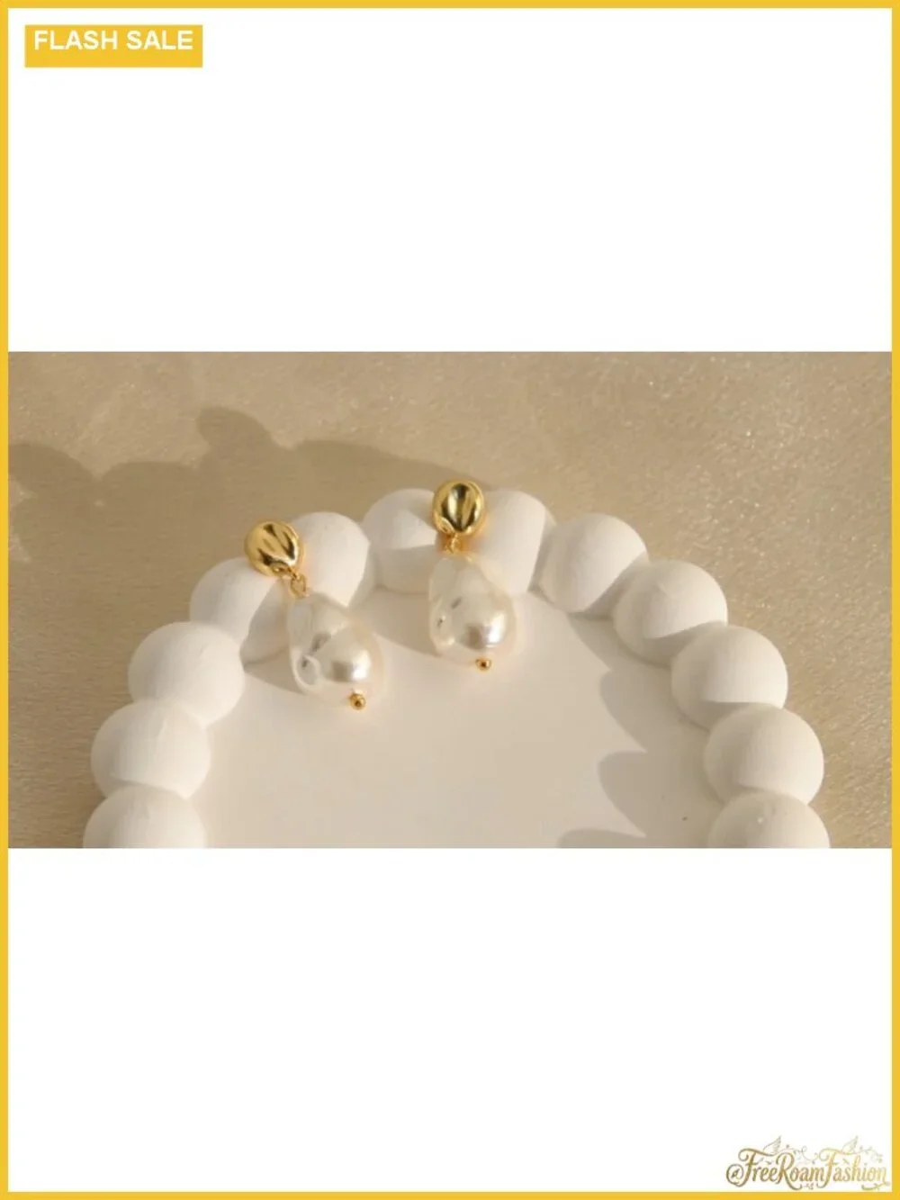 Baroque Pearl Drop Earrings for Women Gold-Tone Vintage Statement Jewelry